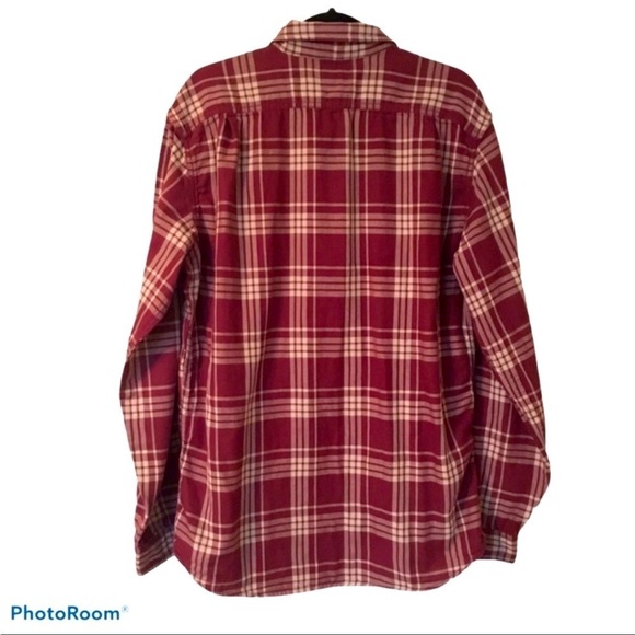 EDDIE BAUER Shirt Classic Fit Red and White Size TL - Picture 2 of 6